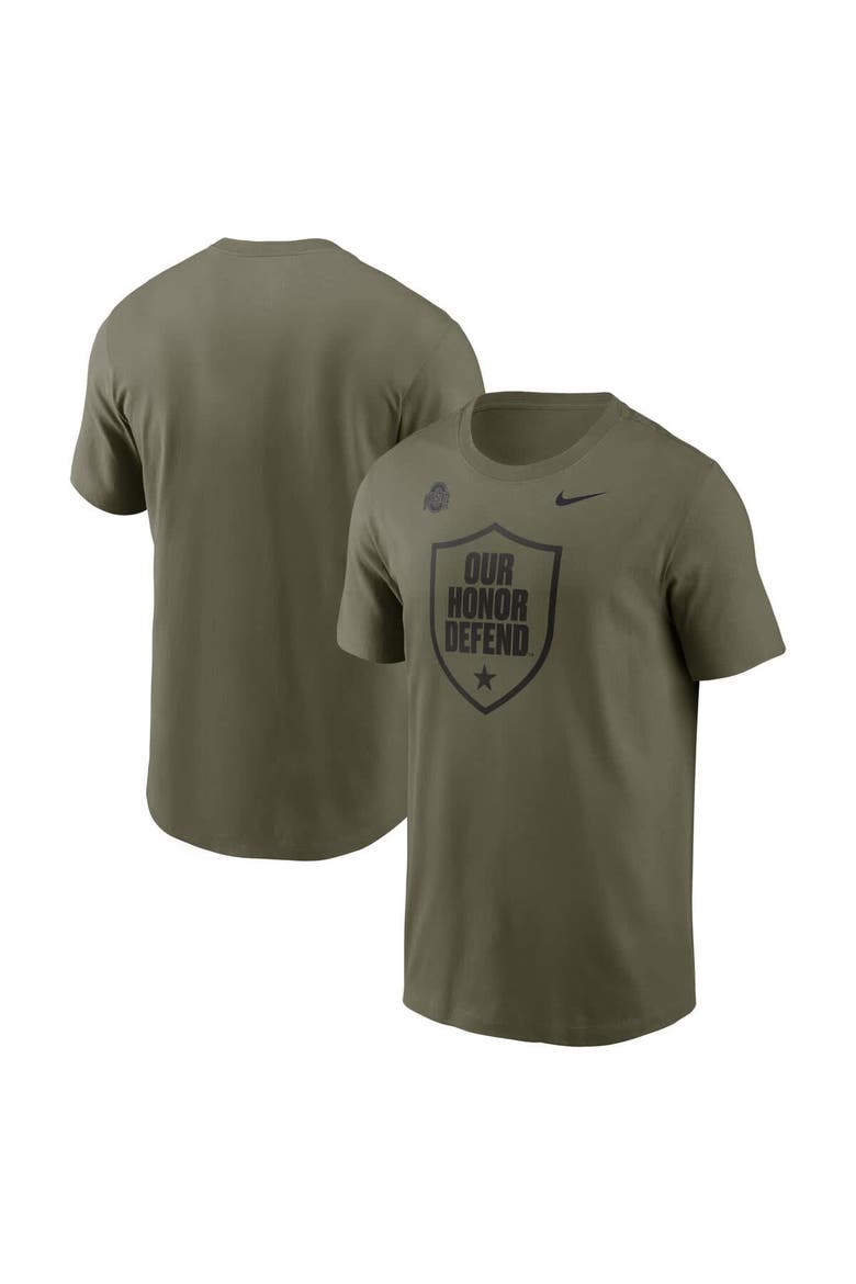 Men's Nike Olive Ohio State Buckeyes Primetime Logo Performance T-Shirt, Main, color, Olive