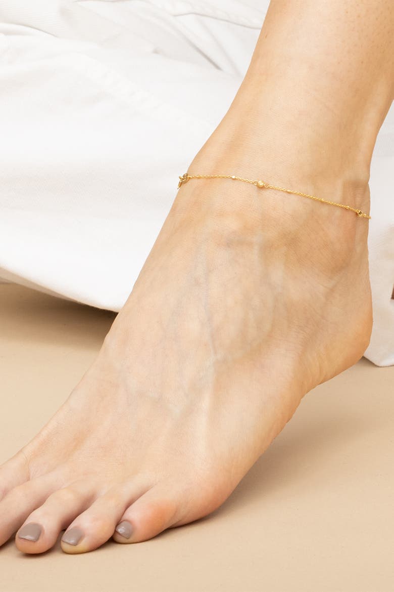 14K Yellow Gold Celebration Ball Anklet, Alternate, color, Yellow Gold