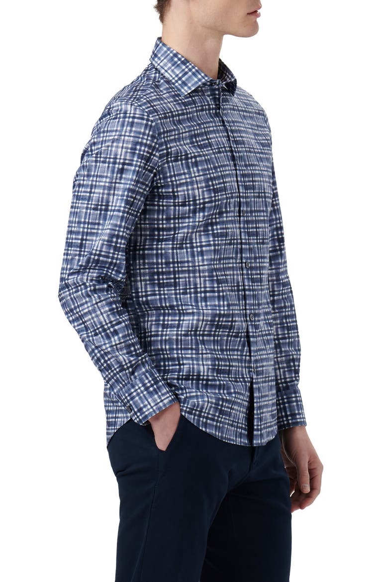 Julian Shaped Fit Print Button-Up Shirt, Alternate, color, BALTIC