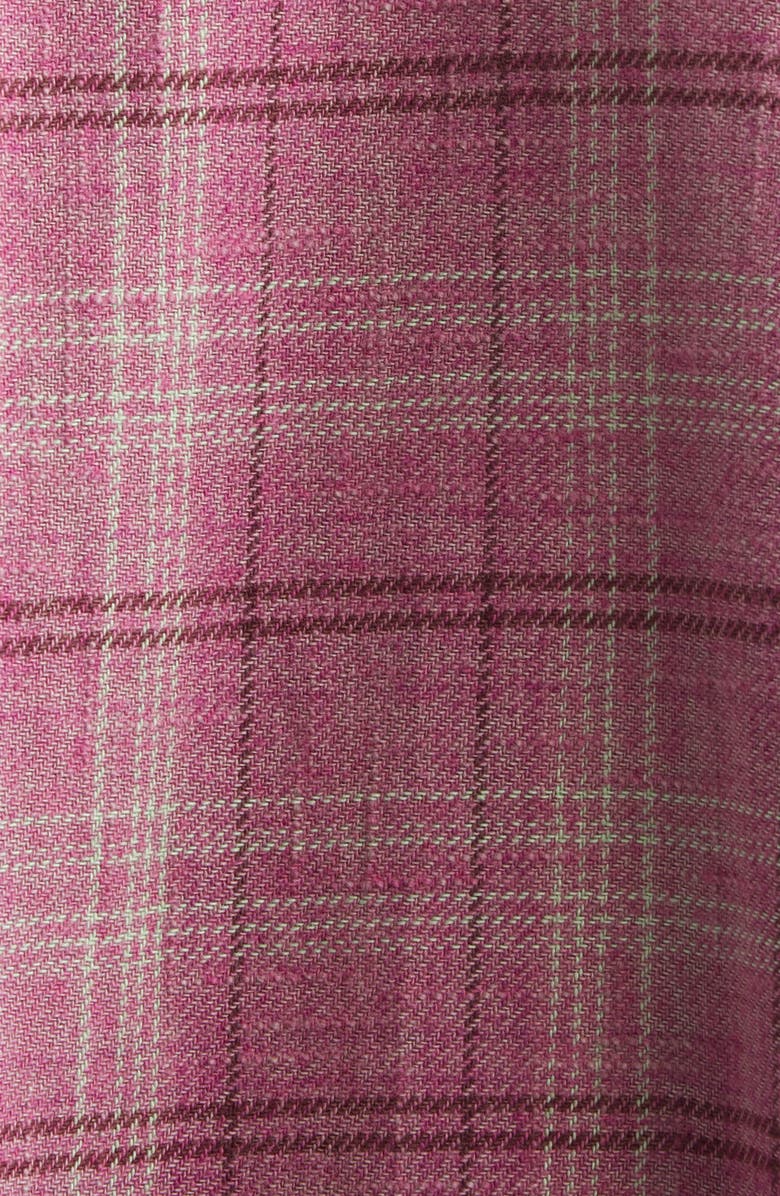 R13 Plaid Oversize Boxy Cotton Flannel Shirtdress, Alternate, color, Muted Pink Plaid