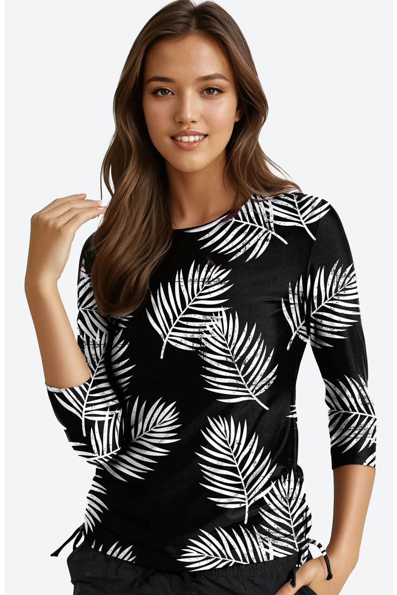Margaux Swim Top, Main, color, Black Palms
