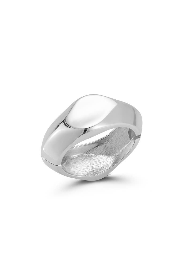 Chunky Bangle Bracelet, Main, color, SILVER