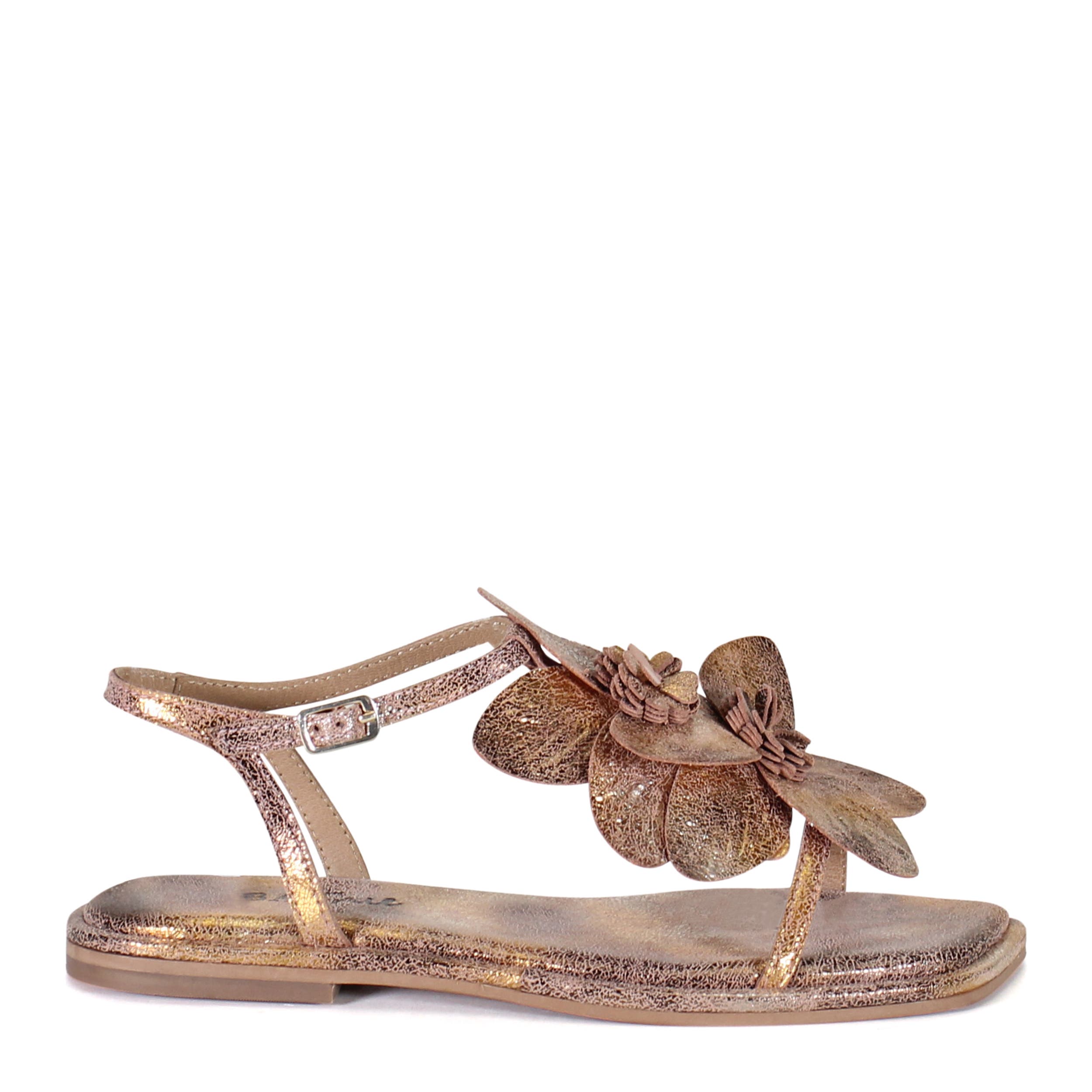 Diba True PER SHING Leather Floral Flat Dress Sandal, Alternate, color, Blush