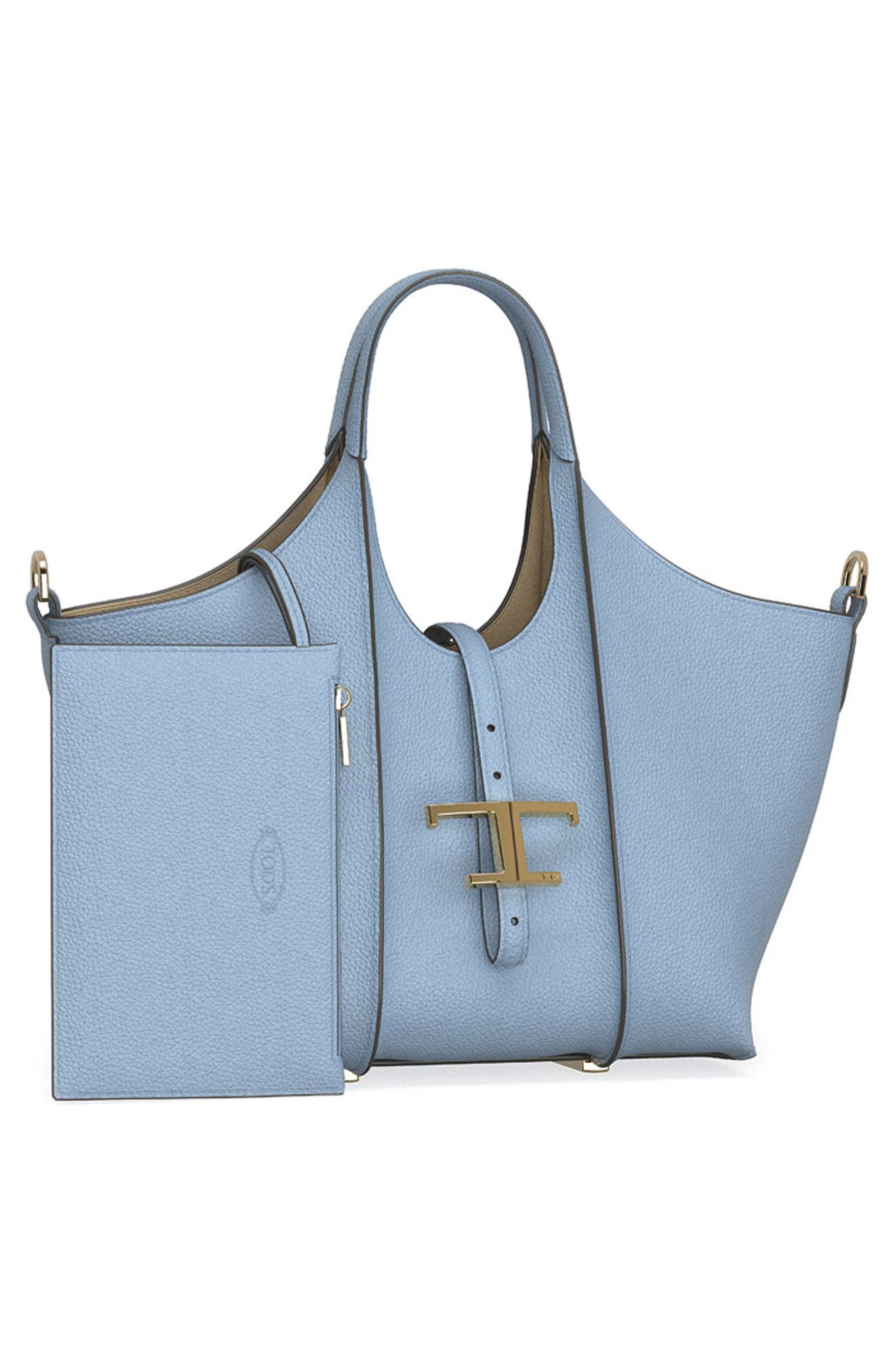 Tod
s Mini T Timeless Leather Shopping Bag, Alternate, color, Carta Zucc. Chiaro