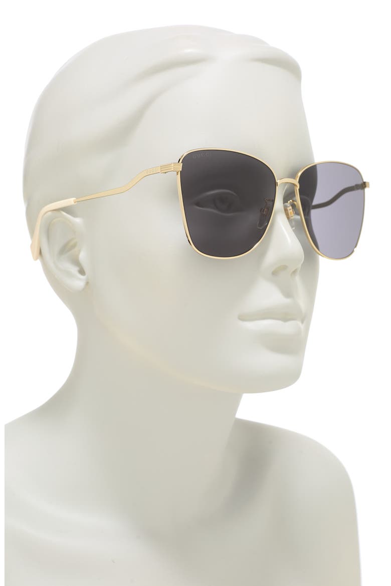 60mm Oversized Butterfly Sunglasses, Alternate, color, GOLD GOLD GREY