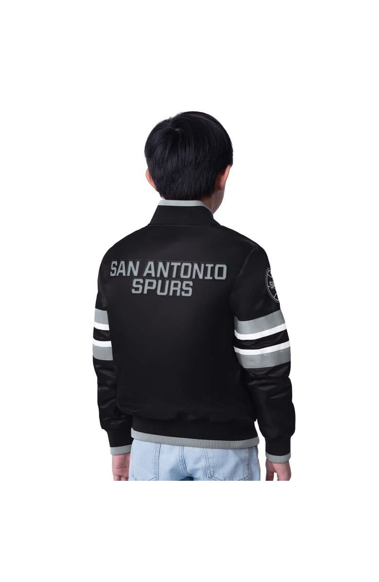 STARTER Youth Starter Black San Antonio Spurs Scout Varsity Full-Snap Jacket, Alternate, color, Black