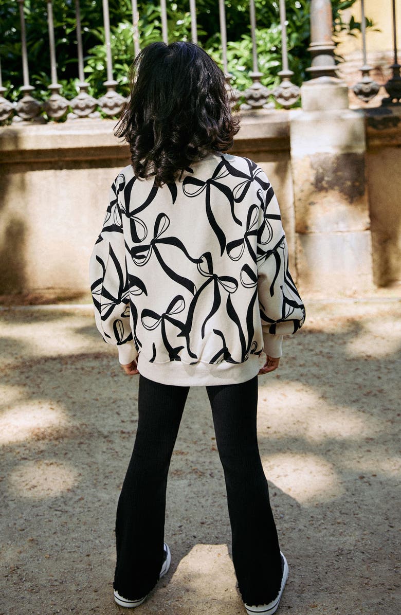 NEXT Kids' Bow Print Sweatshirt & Flare Leggings Set, Alternate, color, White Multi