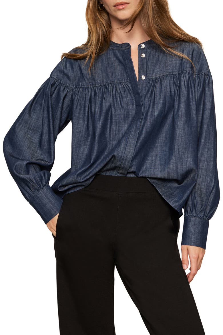 Personal Best Denim Top, Alternate, color, MOONSHADOW BLUE