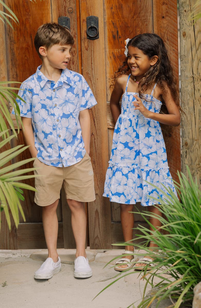 Feather 4 Arrow Kids' Floral Cotton Sundress, Alternate, color, Marina Blue