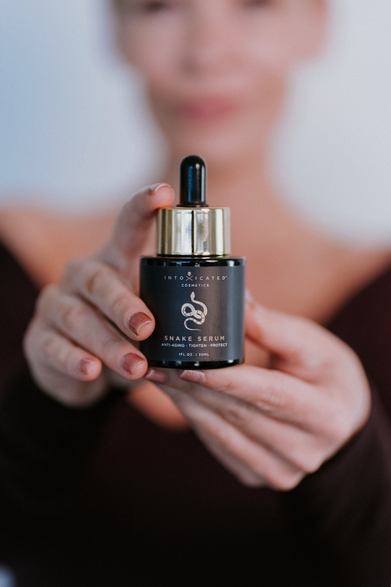 Snake Serum + Intoxicated Cosmetics Hat Bundle | 1 fl oz/ 30 ml | Anti-Aging Formula with Vegan Snake Peptides | Hydrating Hyaluronic Acid | Niacinamide for Radiant Skin Repair, Alternate, color, None