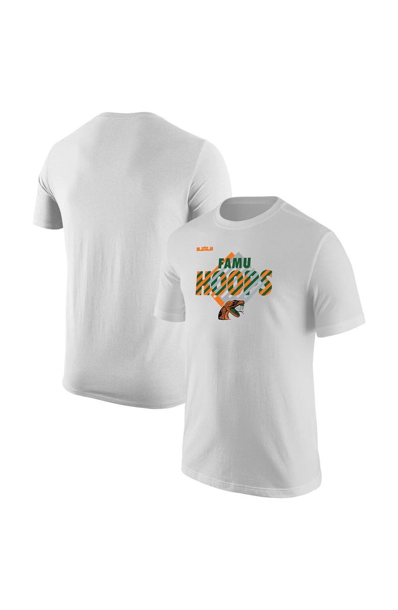 NIKE X LEBRON JAMES Men's Nike x LeBron James White Florida A&M Rattlers Core T-Shirt, Main, color, 