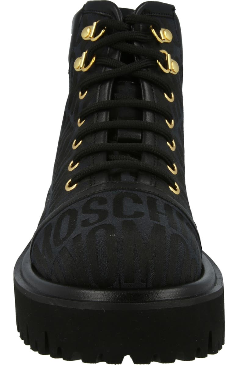 Moschino Lug Sole Lace-Up Boot, Alternate, color,