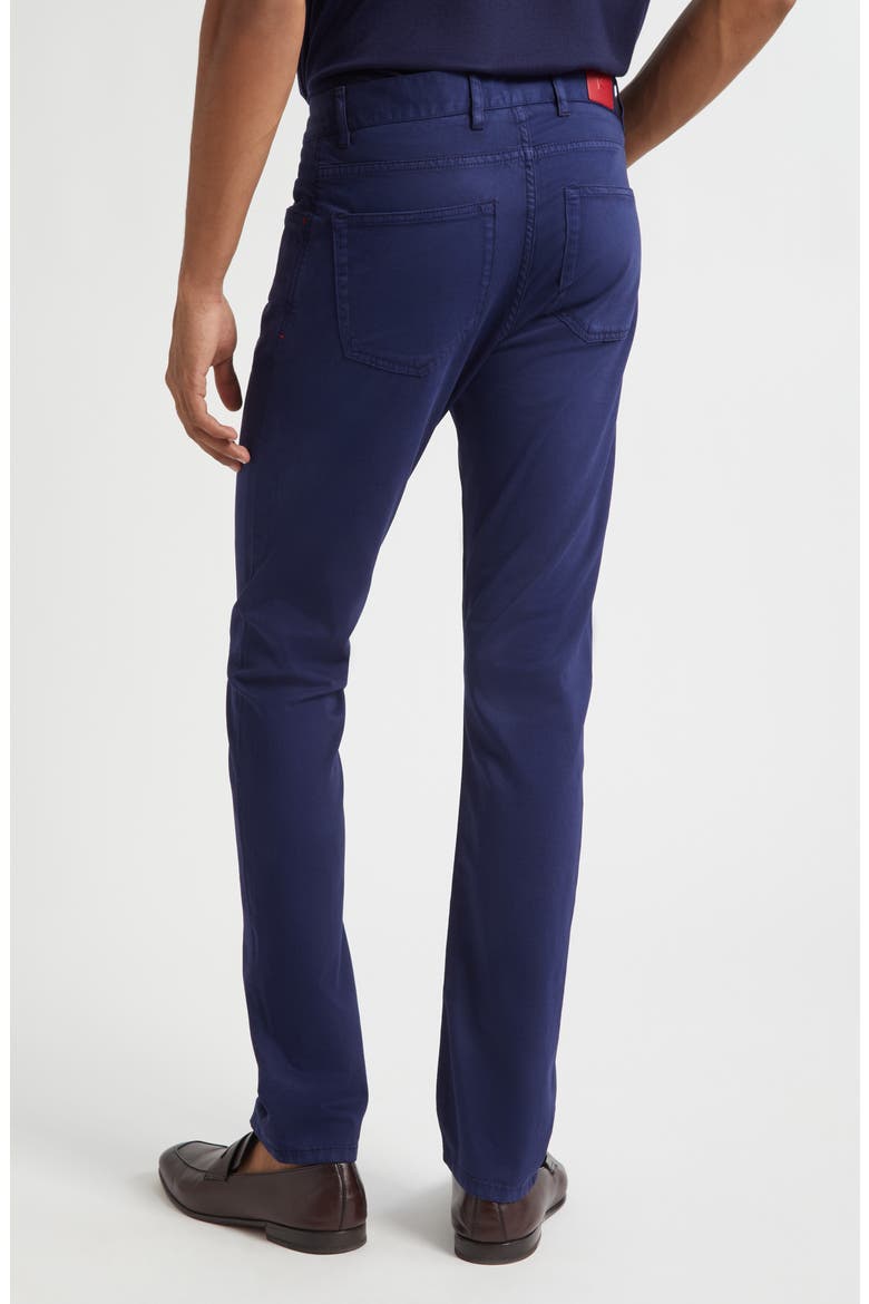 Five-Pocket Stretch Cotton & Cashmere Pants, Alternate, color, BLUE