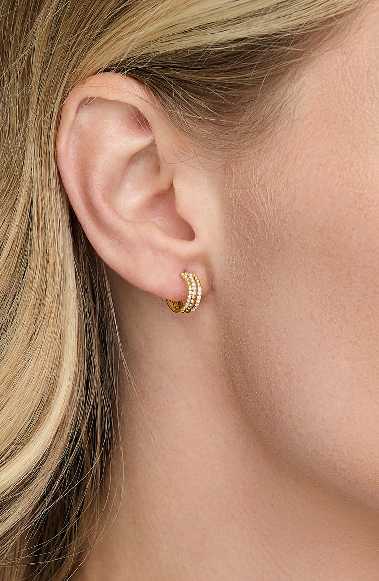 Bony Levy Mykonos 18K Yellow Gold Diamond Triple Hoop Earrings, Alternate, color, 18K Yelllow Gold
