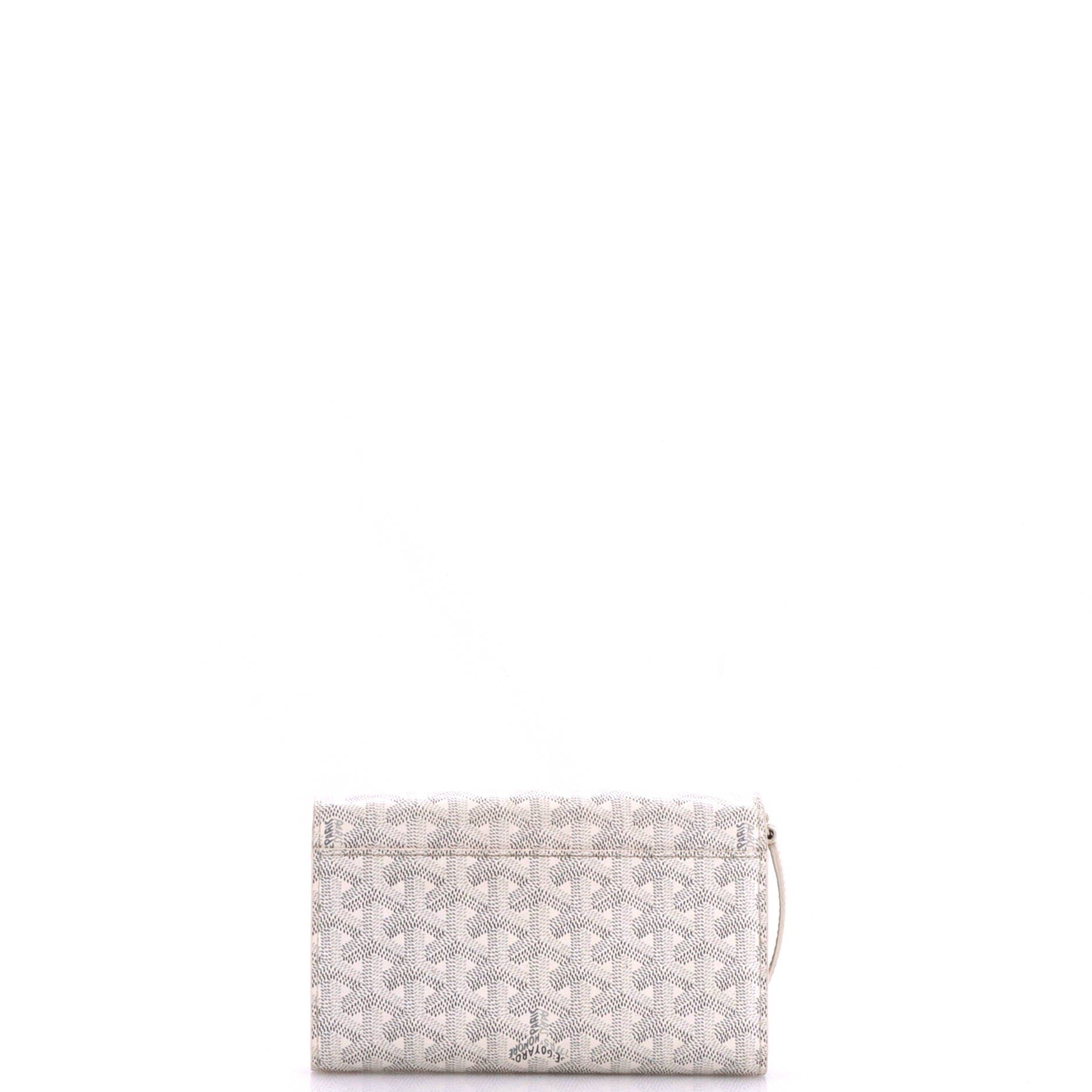 Varenne Continental Wallet with Strap Coated Canvas, Alternate, color, White