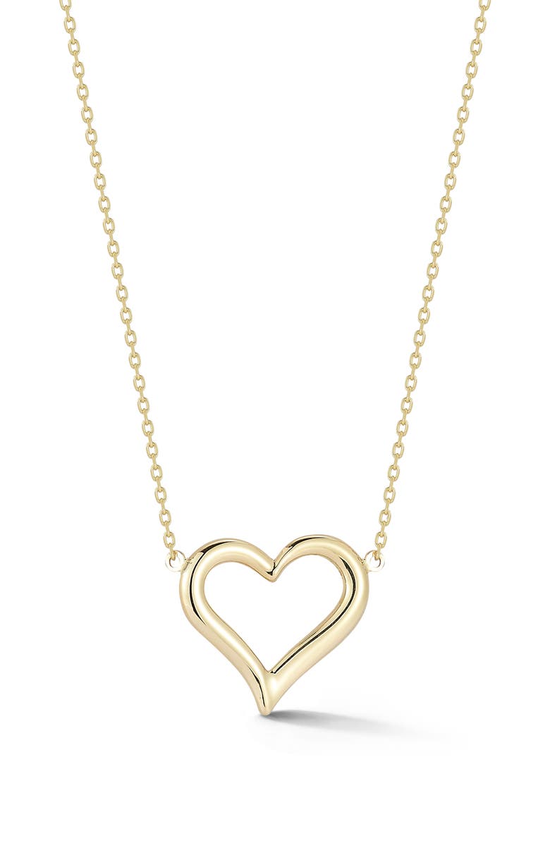 Ember Fine Jewelry 14K Yellow Gold Heart Pendant Necklace, Main, color, Gold
