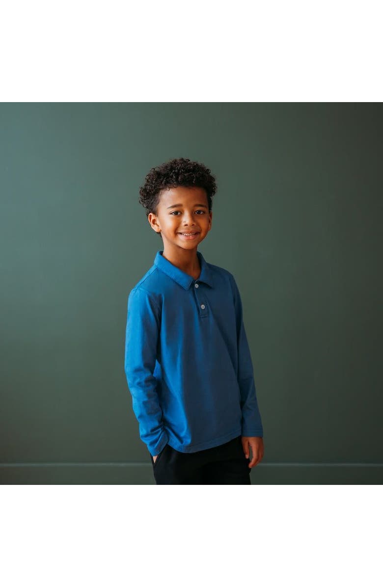 CITY THREADS Baby Boys 100% Cotton Knit Jersey 2-Button Long Sleeve Polo, Alternate, color,