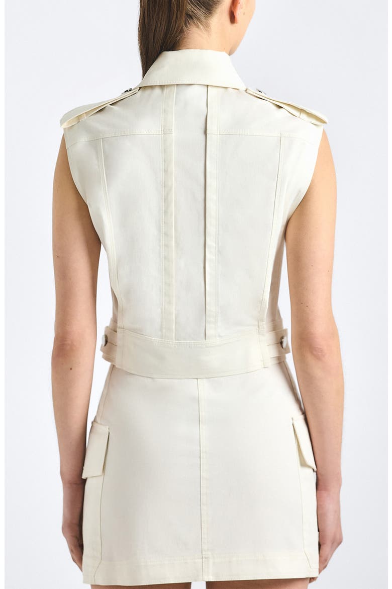 Illiana Stretch Cotton Blend Utility Vest, Alternate, color, SOFT WHITE