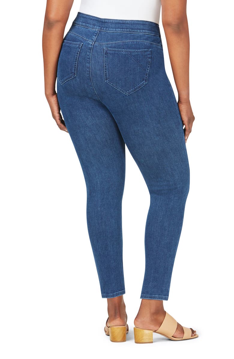 Foxcroft Uptown Stretch Pull-On Jeans, Alternate, color, Classic Blue