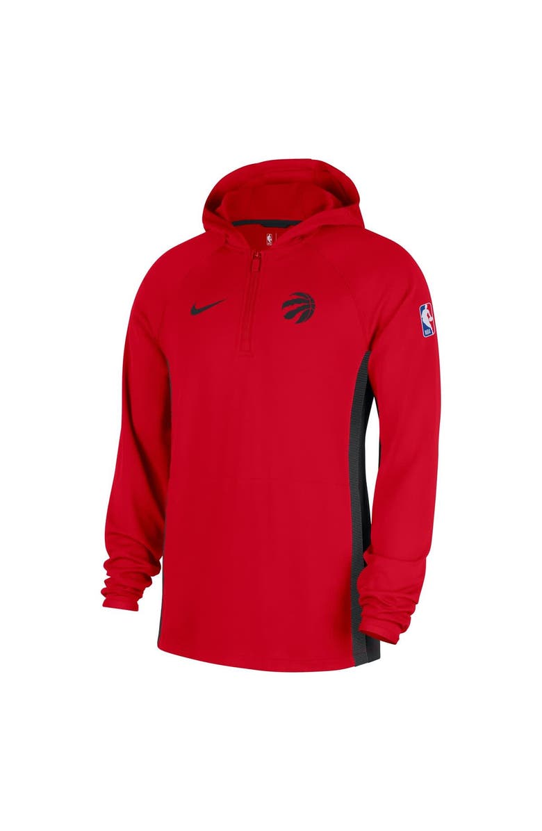 Nike Men's Nike Red Toronto Raptors Authentic On Court Zone Quarter-Zip Dri-FIT Hoodie Jacket, Alternate, color, Red