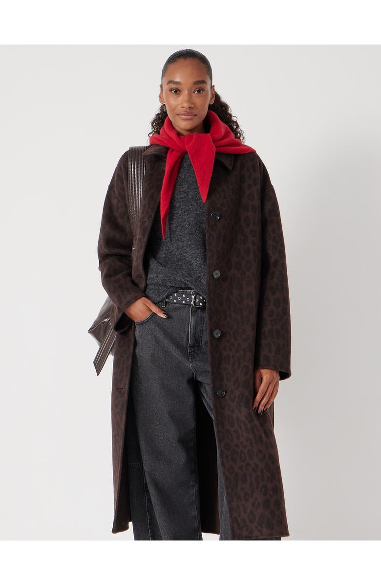 Hush Edie Pure Wool Leopard Double Faced Coat, Main, color, Brown Leopard