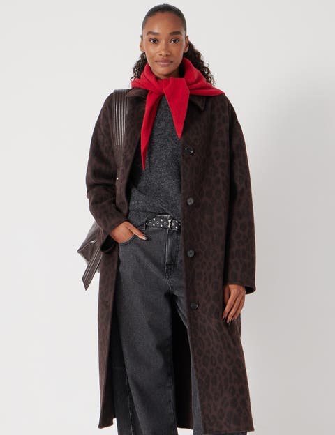 Edie Pure Wool Leopard Double Faced Coat