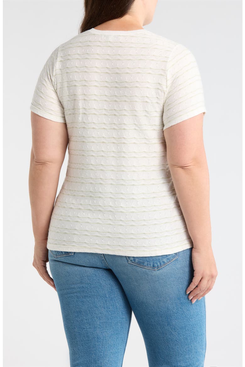 Wavy Jacquard Stripe T-Shirt, Alternate, color, BONE/ MATCHA GREEN STRIPE