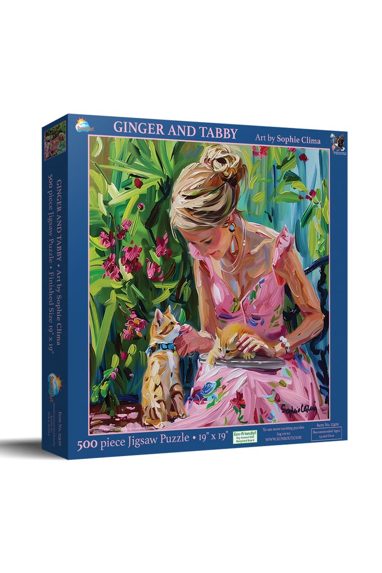 Ginger and Tabby 500 piece Jigsaw Puzzle for Adults, Main, color, Multicolor