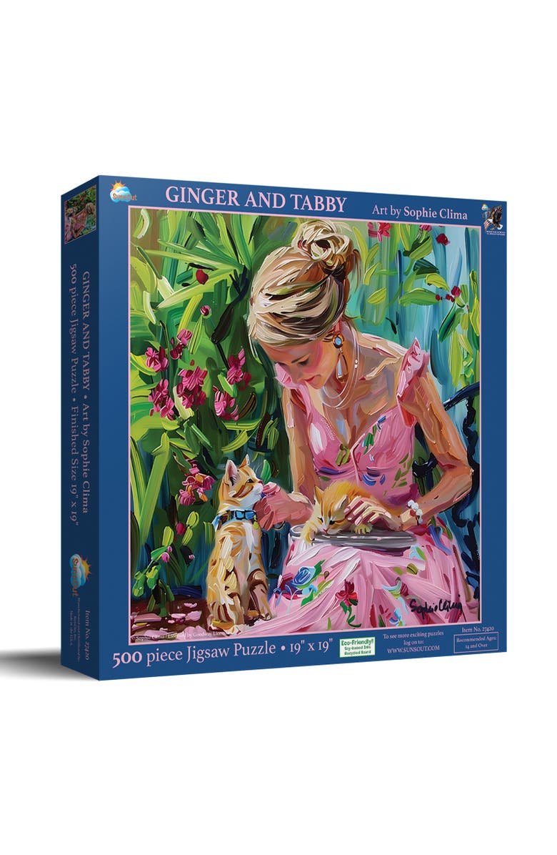Sunsout Ginger and Tabby 500 piece Jigsaw Puzzle for Adults, Main, color, Multicolor