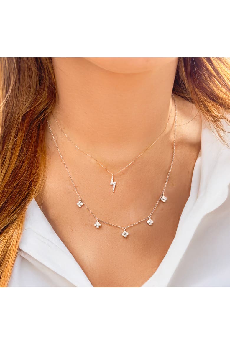 Diamond Lightning Bolt Necklace, Alternate, color, White Gold