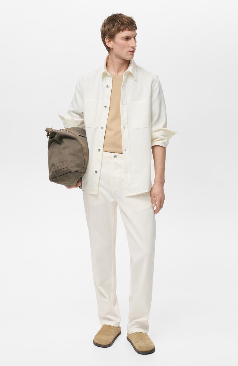 MANGO Slant Pocket Straight Leg Jeans, Alternate, color, Off White