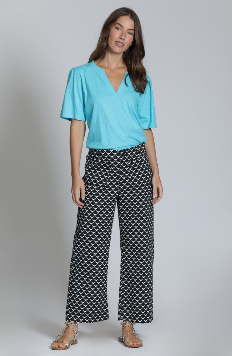 APNY Print Wide Leg Ankle Jeans, Alternate, color, Blackwhite