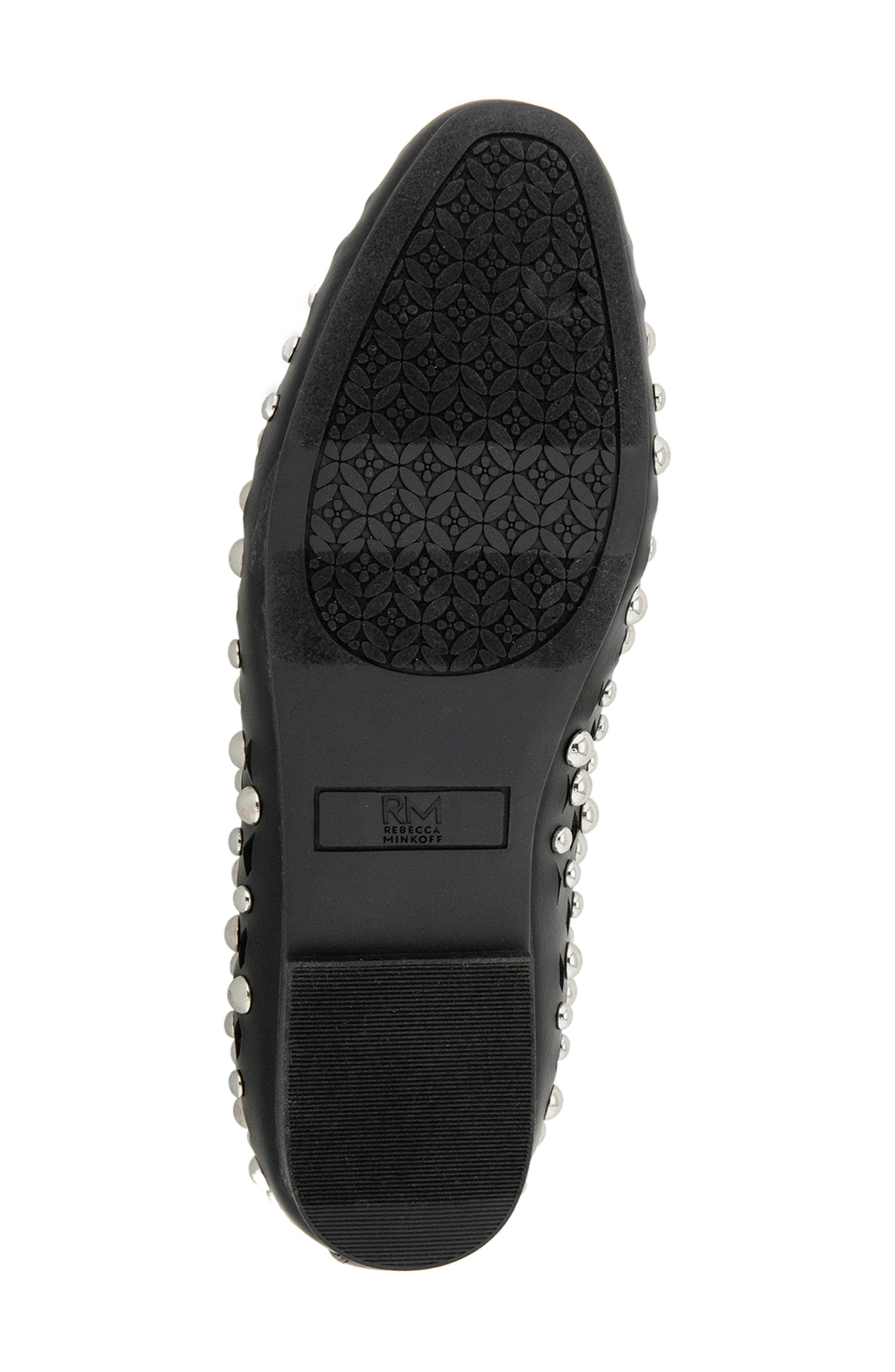Rebecca Minkoff Delta Studded Flat, Alternate, color, Black