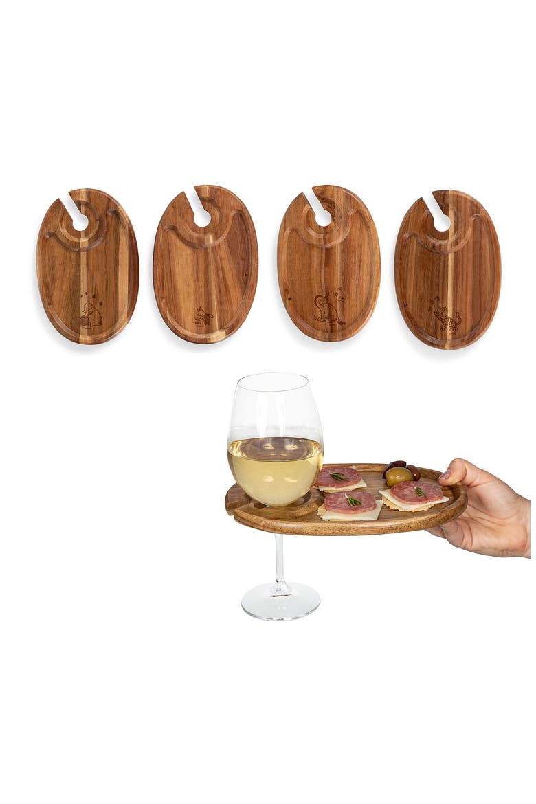 x Disney® Winnie the Pooh Wooden Appetizer Tray Set, Alternate, color, BROWN