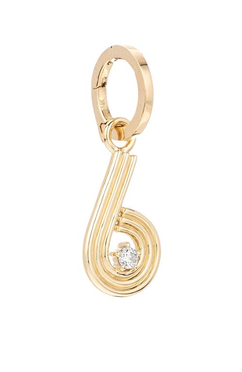 Adina Reyter Groovy Number Charm Pendant In Gold