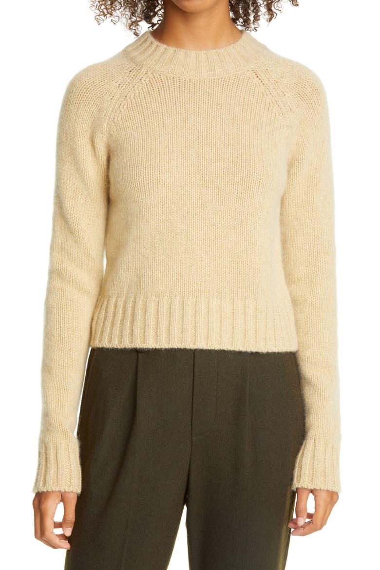 Shrunken Mock Neck Cashmere Sweater, Main, color, HEATHER GINGER
