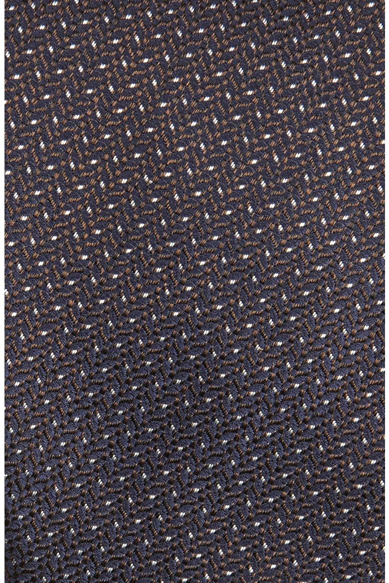 Neat Silk Tie, Alternate, color, DARK BROWN