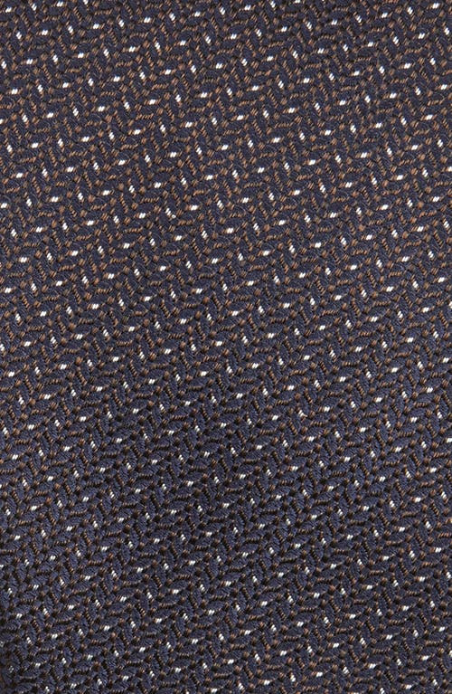 Canali Neat Silk Tie In Brown