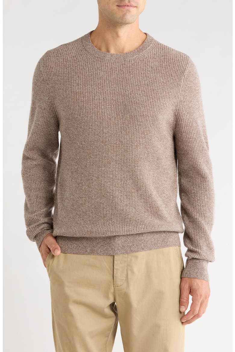 Marled Wool & Cashmere Sweater, Main, color, BROWN SPECKLED HEATHER