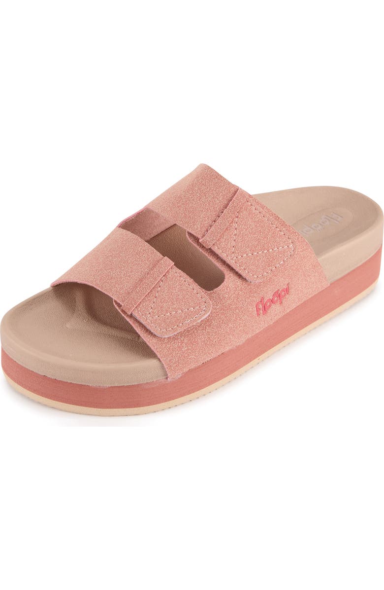 FLOOPI Double Strap Platform Slide Sandal, Main, color, Pink