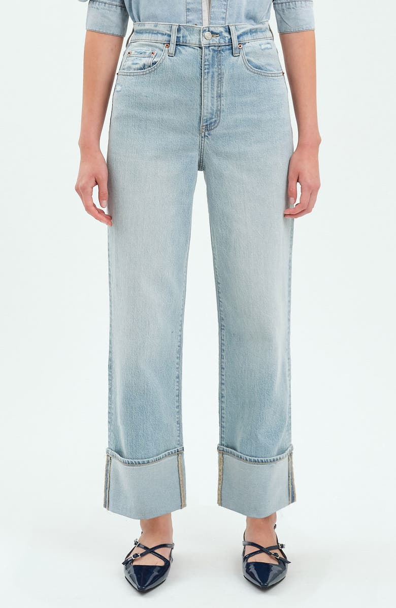 DAZE Eastside High Waist Cuff Crop Straight Leg Jeans, Main, color, Cherish