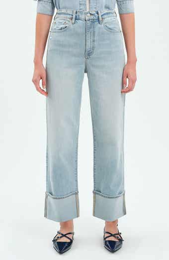 DAZE Eastside High Waist Cuff Crop Straight Leg Jeans