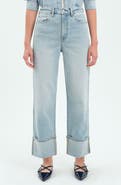 DAZE Eastside High Waist Cuff Crop Straight Leg Jeans