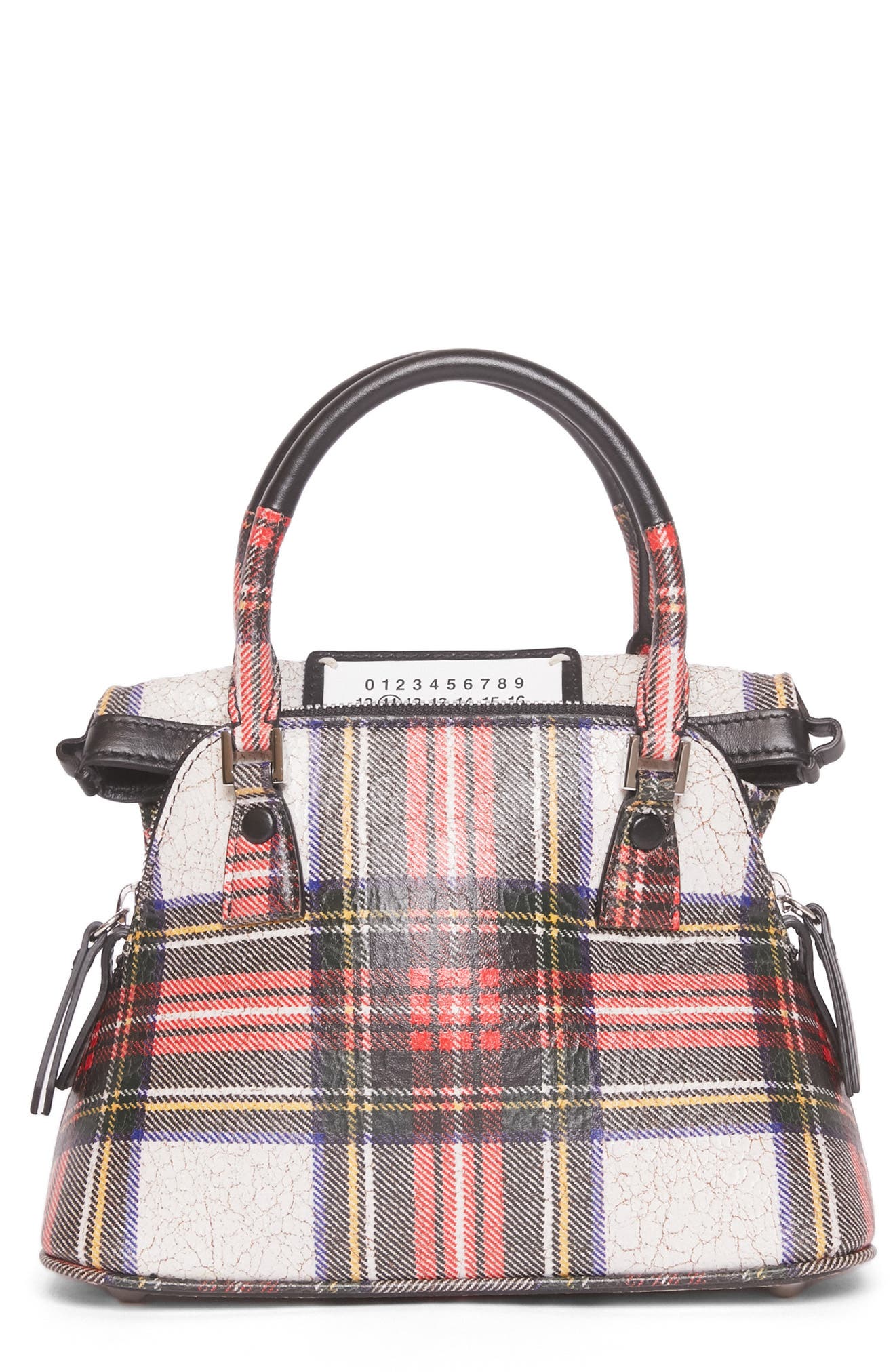 Maison Margiela Micro 5AC Tartan Print Leather Shoulder Bag, Main, color, 