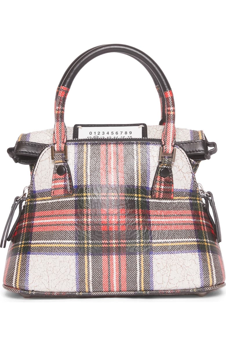 Maison Margiela Micro 5AC Tartan Print Leather Shoulder Bag, Main, color,