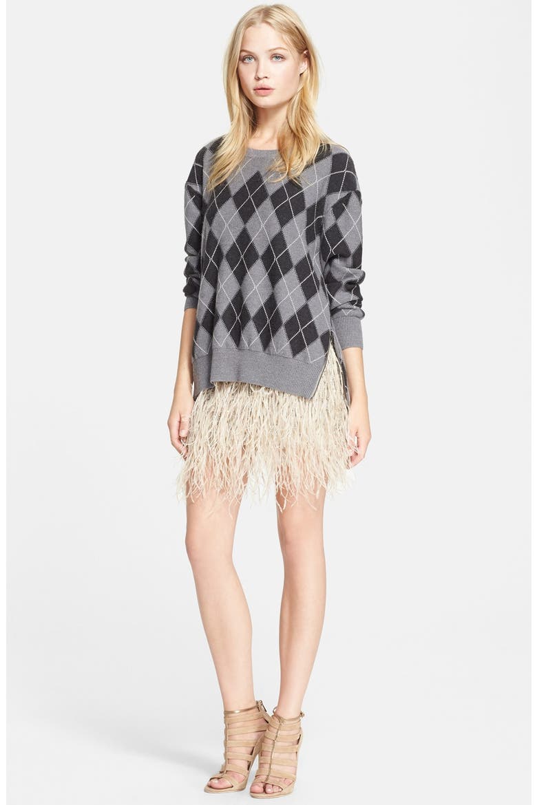 Merino Wool Argyle Sweater, Alternate, color, CHARCOAL