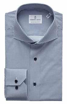 Emanuel Berg Geometric Poplin Modern Fit Stretch Dress Shirt