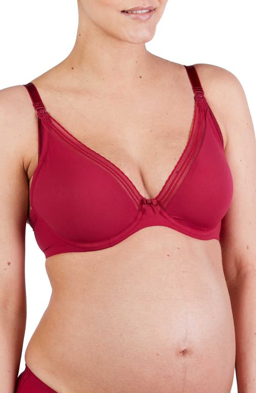 Cache Coeur Milk Underwire Maternity/Nursing Bra in Burgundy at Nordstrom, Size 36C