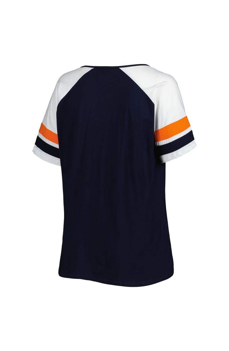 PROFILE Women's Navy Auburn Tigers Plus Size Arch Raglan Notch Neck T-Shirt, Alternate, color, 