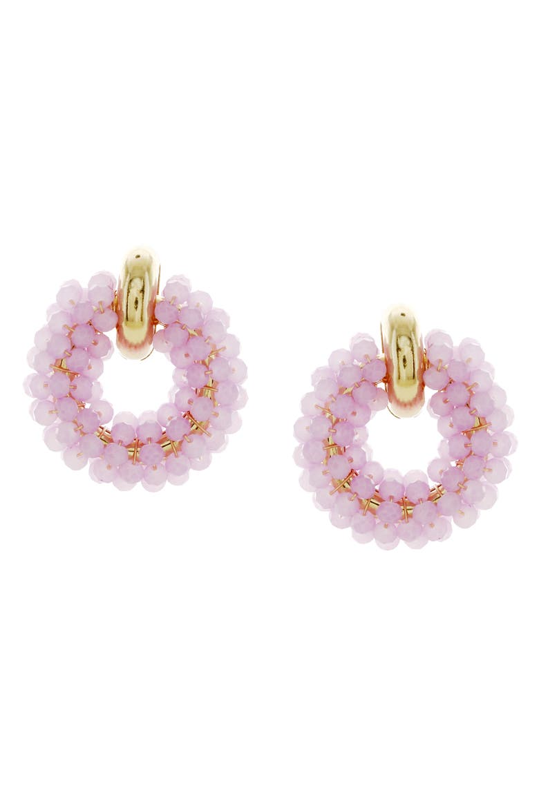 Isadora Wreath Earrings, Main, color, GOLD / PURPLE